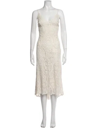 Pre-owned Ermanno Scervino Paisley Print Midi Length Dress In Neutral