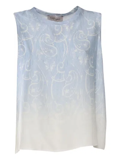 Ermanno Scervino Paisley-print Ombré Top In Blue