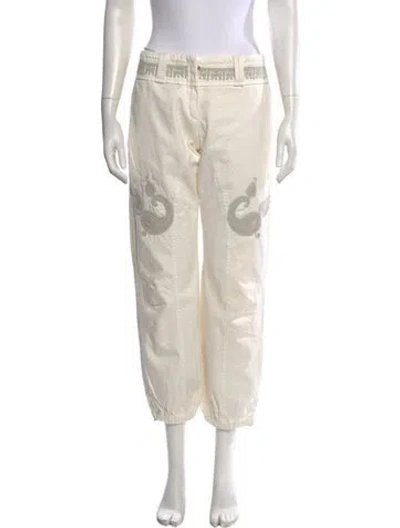 Pre-owned Ermanno Scervino Paisley Print Wide Leg Pants In Neutral