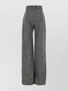 Ermanno Scervino Palazzo Pant Featuring Houndstooth Design In Black