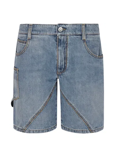 Ermanno Scervino Panelled Denim Shorts In Blue