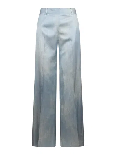 Ermanno Scervino Printed Trousers In Blue