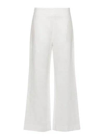 Ermanno Scervino Linen Wide-leg Trousers In White