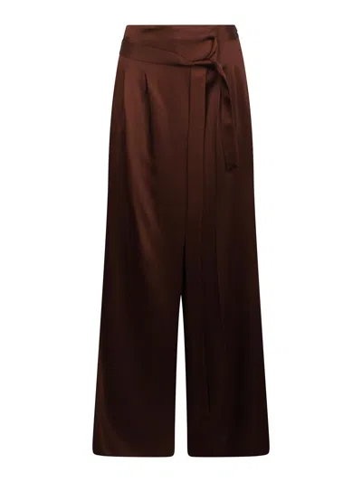 Ermanno Scervino Palazzo Pants With Fusciacca In Brown