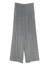 Ermanno Scervino Herringbone Sequin Trousers In Gray