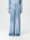Ermanno Scervino Pants  Woman Color Gnawed Blue In Gnawed Blue