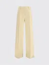 Ermanno Scervino High Waist Wide Leg Trousers With Belt Loops In Yellow