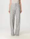 Ermanno Scervino Wide-leg Pants With Delicate Lace Overlaywaistband In Gray