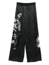 Ermanno Scervino Floral-print Drawstring-waist Trousers In Black