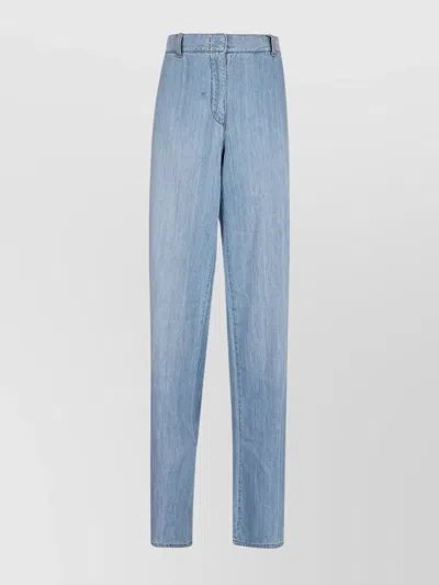 Ermanno Scervino Patch Pocket Belt Loop Straight Leg Trousers In Blue