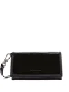 Ermanno Scervino Patent-leather Detachable-strap Wallet In Black