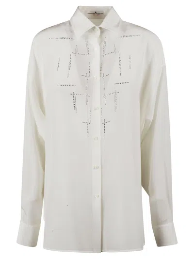Ermanno Scervino Pattern Studded Shirt In White