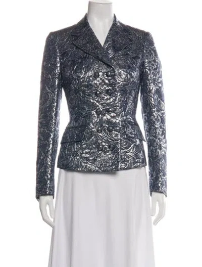 Pre-owned Ermanno Scervino Patterned Blazer In Blue