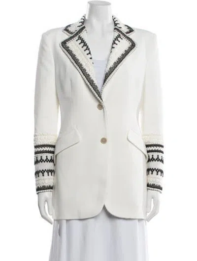 Pre-owned Ermanno Scervino Patterned Blazer In White