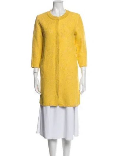 Pre-owned Ermanno Scervino Patterned Coat In Yellow