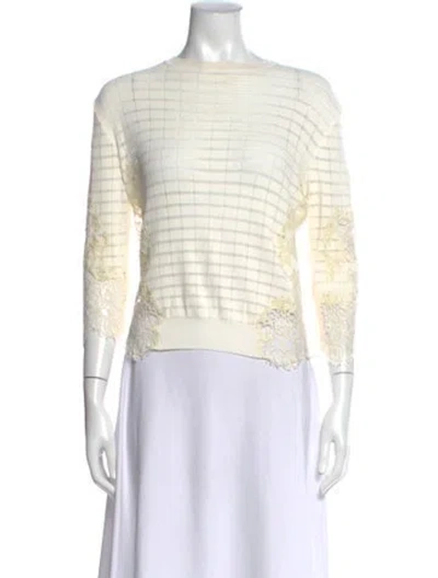 Pre-owned Ermanno Scervino Patterned Crew Neck Sweater In Neutral