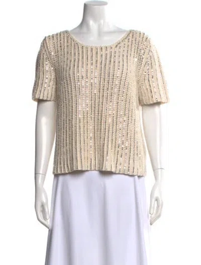Pre-owned Ermanno Scervino Patterned Crew Neck Top In Neutral