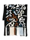 Ermanno Scervino Alpaca Mix Scarf With Jacquard Pattern In Black