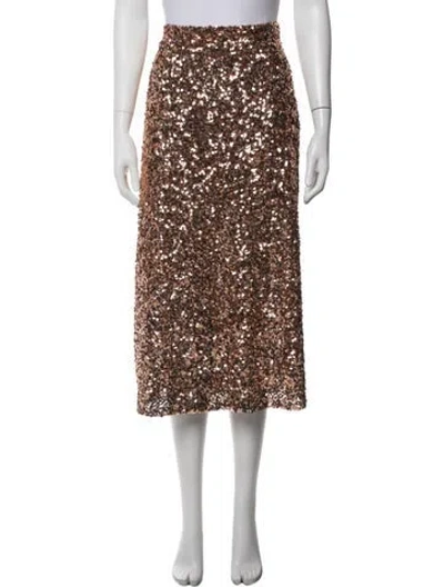 Pre-owned Ermanno Scervino Patterned Midi Length Skirt W/ Tags In Brown