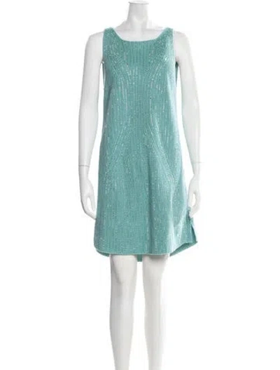Pre-owned Ermanno Scervino Patterned Mini Dress In Blue