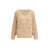 Ermanno Scervino Perforated Cashmere Sweater In Neutral