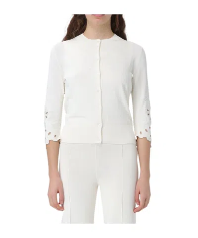 Ermanno Scervino Perforated-detail Cotton-blend Cardigan