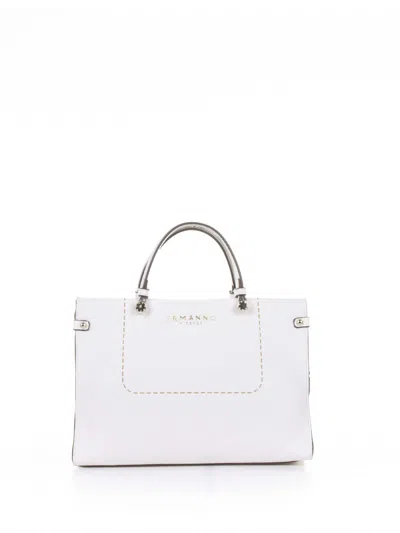 Ermanno Scervino Petra Small White Leather Handbag In Bianco