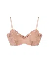 Ermanno Scervino Pink Silk Satin Bra Top With Embroidery In Pink