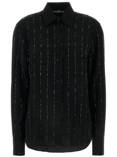 Ermanno Scervino Pinstriped Shirt In Black