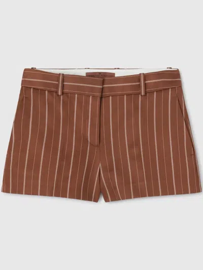 Ermanno Scervino Pinstriped Shorts In Brown