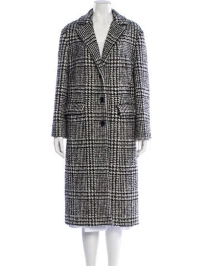Pre-owned Ermanno Scervino Plaid Print Coat In Gray
