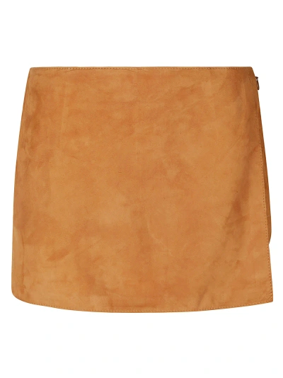 Ermanno Scervino Plain Velvet Shorts In Cuoio