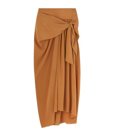 Ermanno Scervino Pleat-detail Silk Skirt