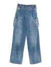 Ermanno Scervino Pleated-front Cargo Jeans In Blue
