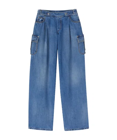 Ermanno Scervino Pleated-front Cargo Jeans In Gray