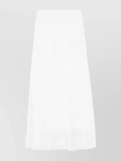 Ermanno Scervino Pleated High Waist Lace Skirt
