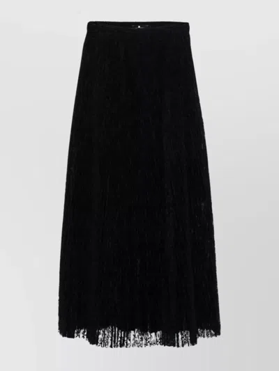 Ermanno Scervino Pleated High Waist Midi Skirt In Black