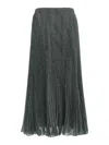 Ermanno Scervino Longuette Skirt With Pleated Design And Elastic Waistband In Gray