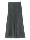 Ermanno Scervino Pleated Longuette Skirt In Textured Polyester In Gray