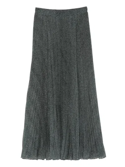 ERMANNO SCERVINO ERMANNO SCERVINO PLEATED LONGUETTE SKIRT IN TEXTURED POLYESTER