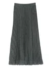 Ermanno Scervino Pleated Longuette Skirt In Textured Polyester In Gray