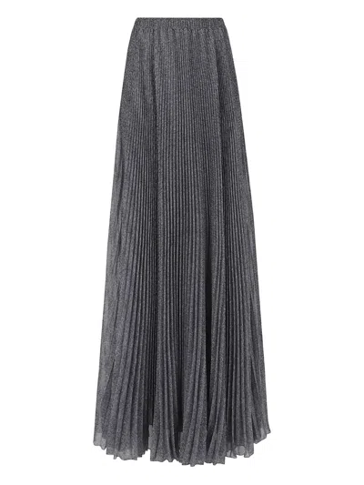 Ermanno Scervino Pleated Maxi Skirt In Gray
