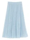Ermanno Scervino Long Skirt Pleated Midi Lace Elastic In Blue