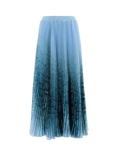 Ermanno Scervino Pleated Midi Skirt In Gradient Python Print