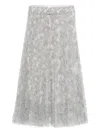Ermanno Scervino Midi Skirt With Floral Lace Overlay In Multi