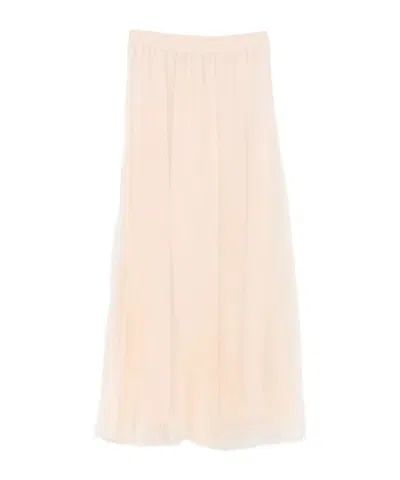 Ermanno Scervino Pleated Midi Skirt In Neutral