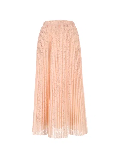 Ermanno Scervino Elastic Waist Midi Skirt In Pink