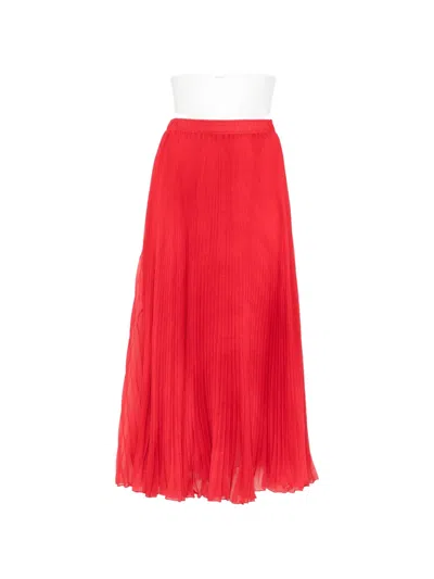 Ermanno Scervino Pleated Midi Skirt In Red