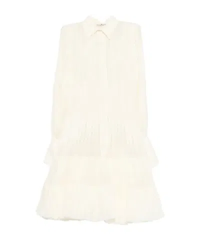 Ermanno Scervino Pleated Mini Dress In Neutral