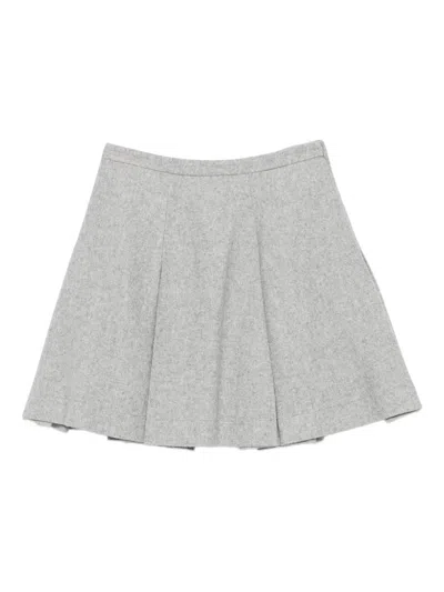 Ermanno Scervino Pleated Mini Skirt In Gray